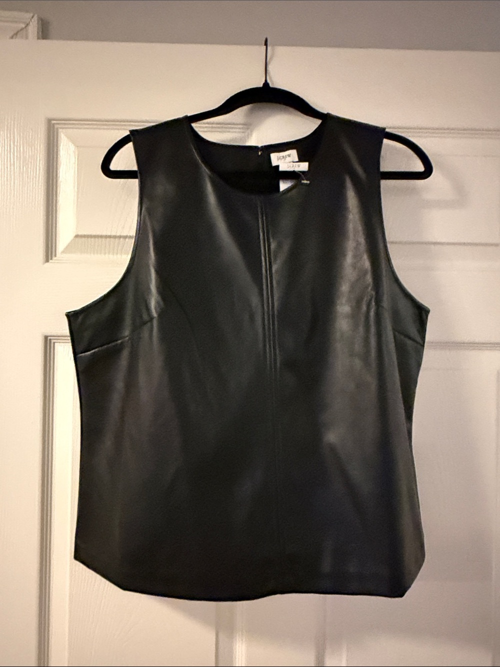 J. Crew Black Faux Leather Sleeveless Top